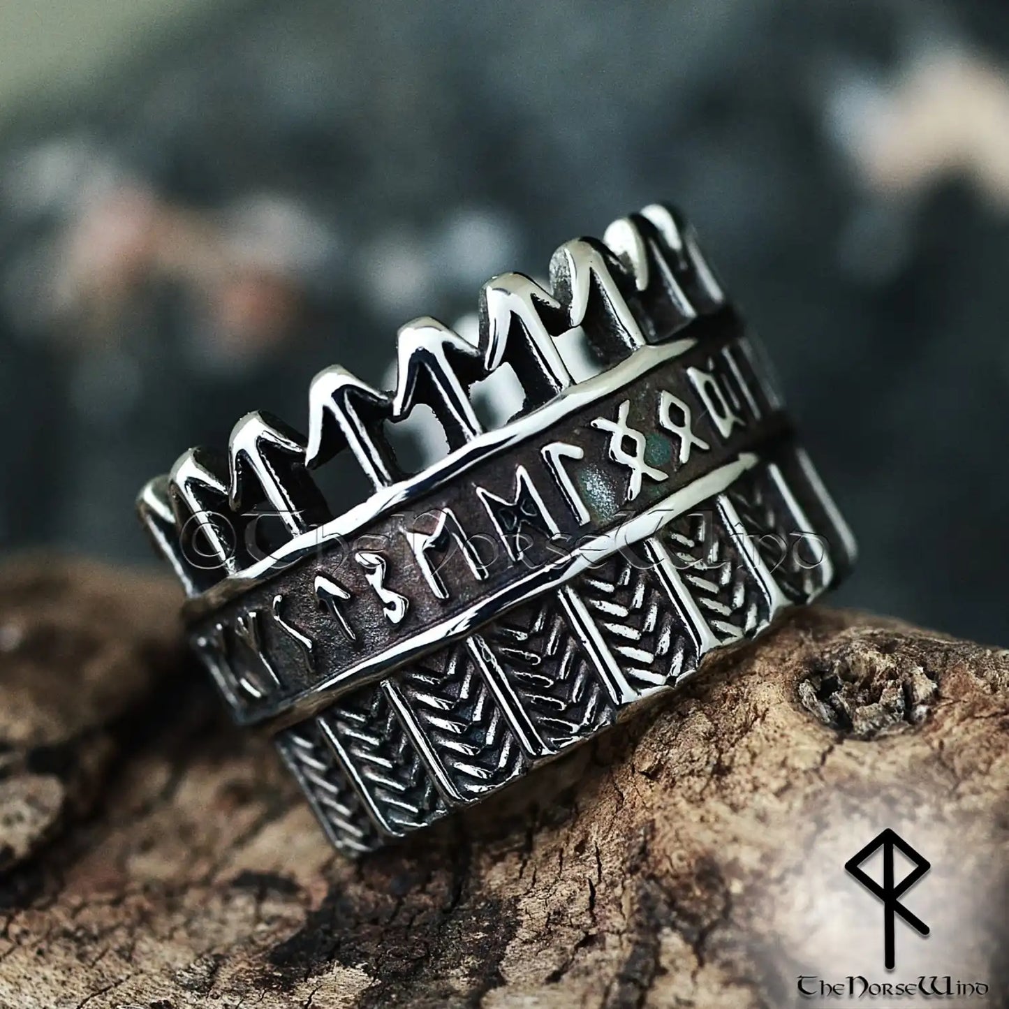 Handcrafted Arrows Elder Futhark Runes Ring - Stainless Steel – The ...