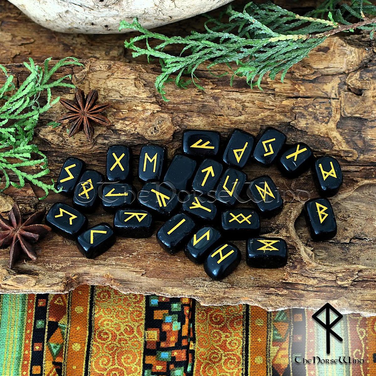 Hawkstone Runes Elder Futhark Rune Stones Set | Viking Runes in Obsidian & Quartz – The ...