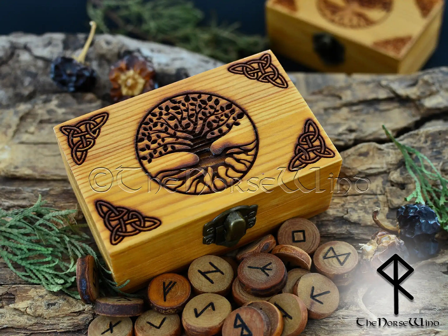 Elder Futhark Rune Set with Yggdrasil Box