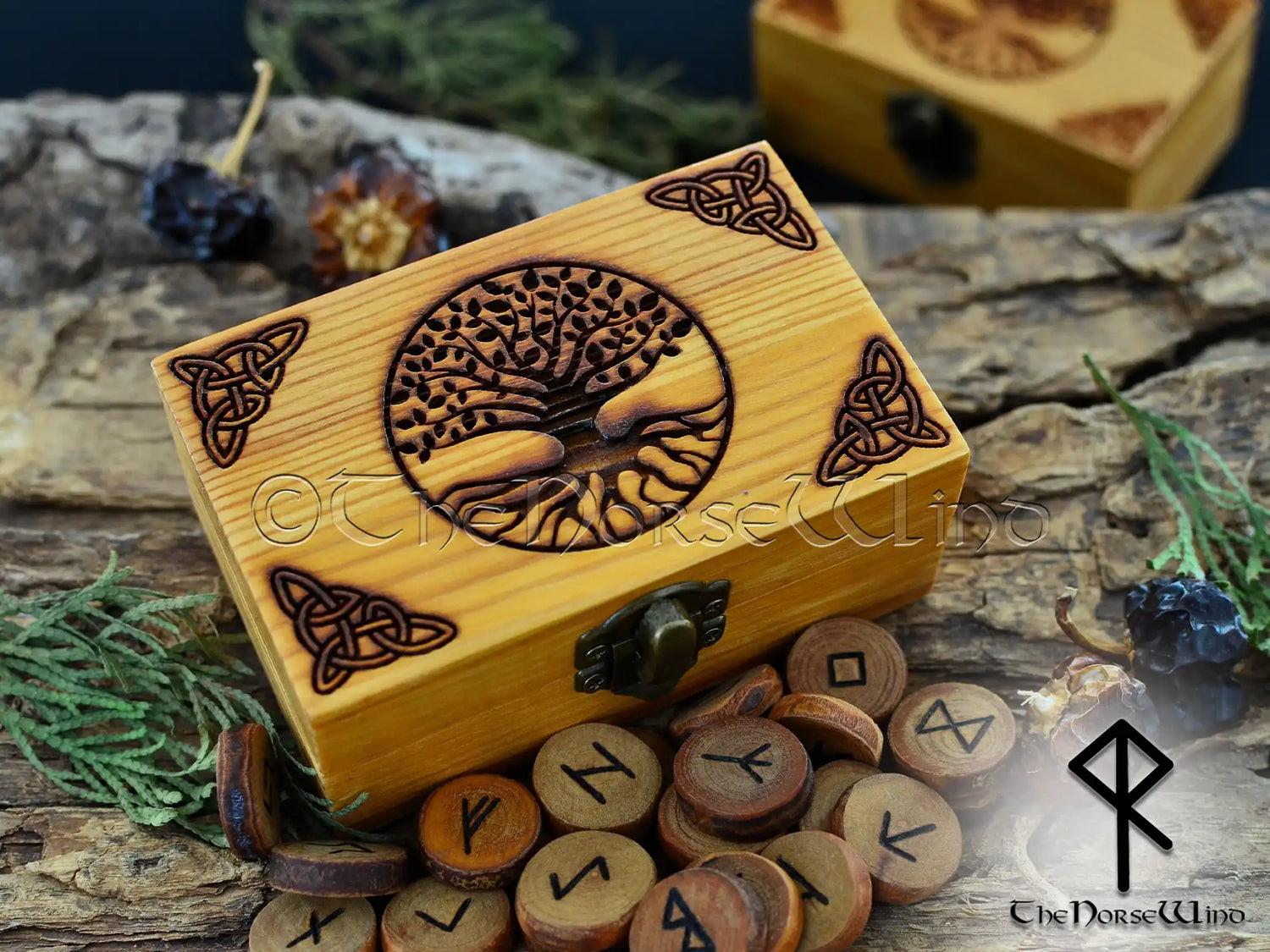 Elder Futhark Rune Set with Yggdrasil Box - The Norse Wind