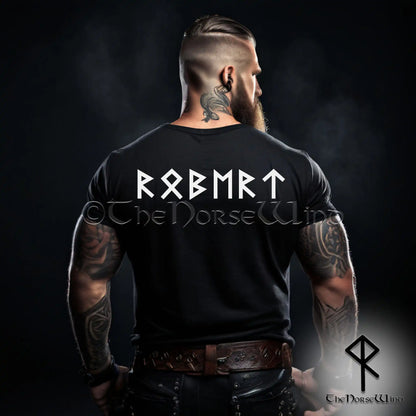 Custom Runes Viking T-Shirt: YOUR NAME in Futhark Runes