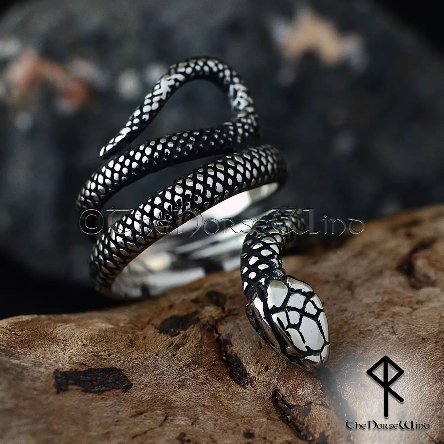 Jormungandr Midgard Serpent Viking Ring - Stainless Steel