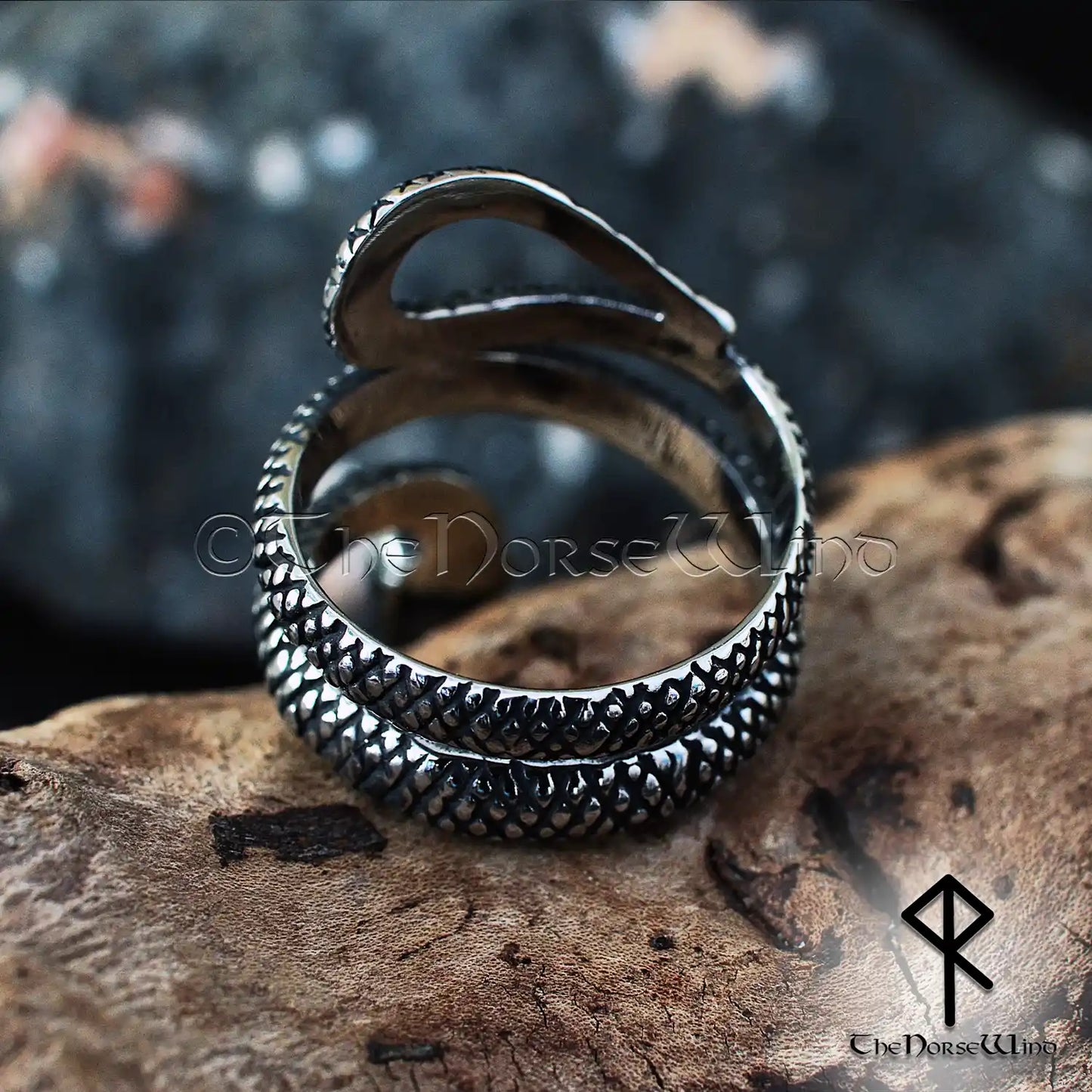 Jormungandr Midgard Serpent Viking Ring - Stainless Steel