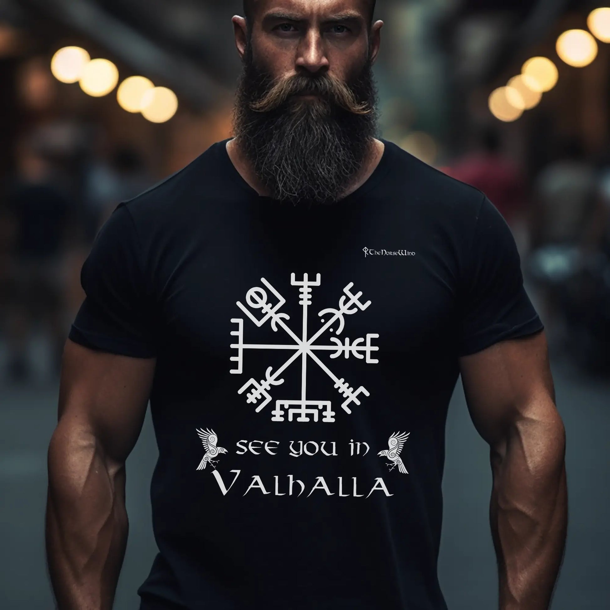 Vegvisir Viking T-Shirt, Norse Runes Valhalla Tee / Unisex S-5XL - TheNorseWind