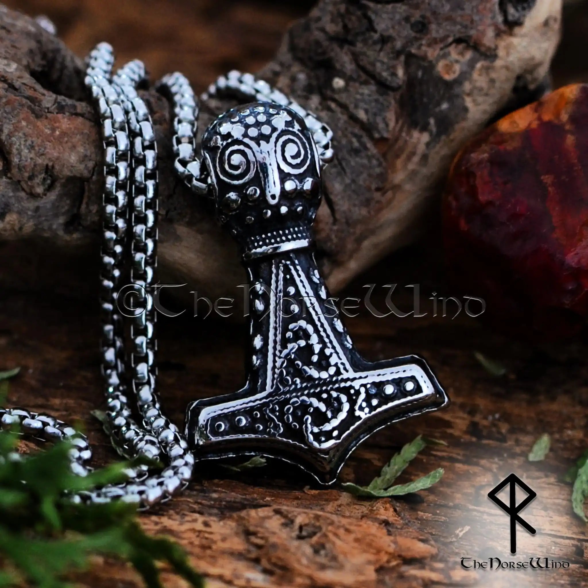 Silver Viking pendant Fenrir wolf Norse Viking compass amulet Silver day  and night wolves necklace with a rune boarder