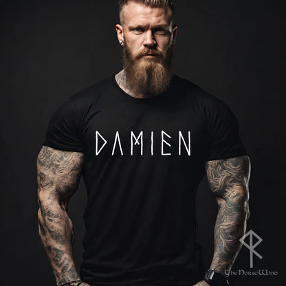 Personalized Viking Runes T-Shirt – Custom Name in Runic-Style