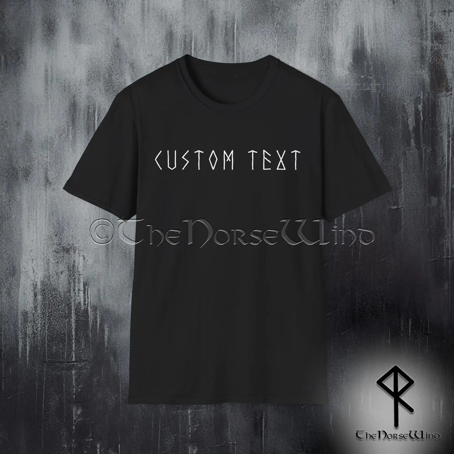Personalized Viking Runes T-Shirt – Custom Name in Runic-Style
