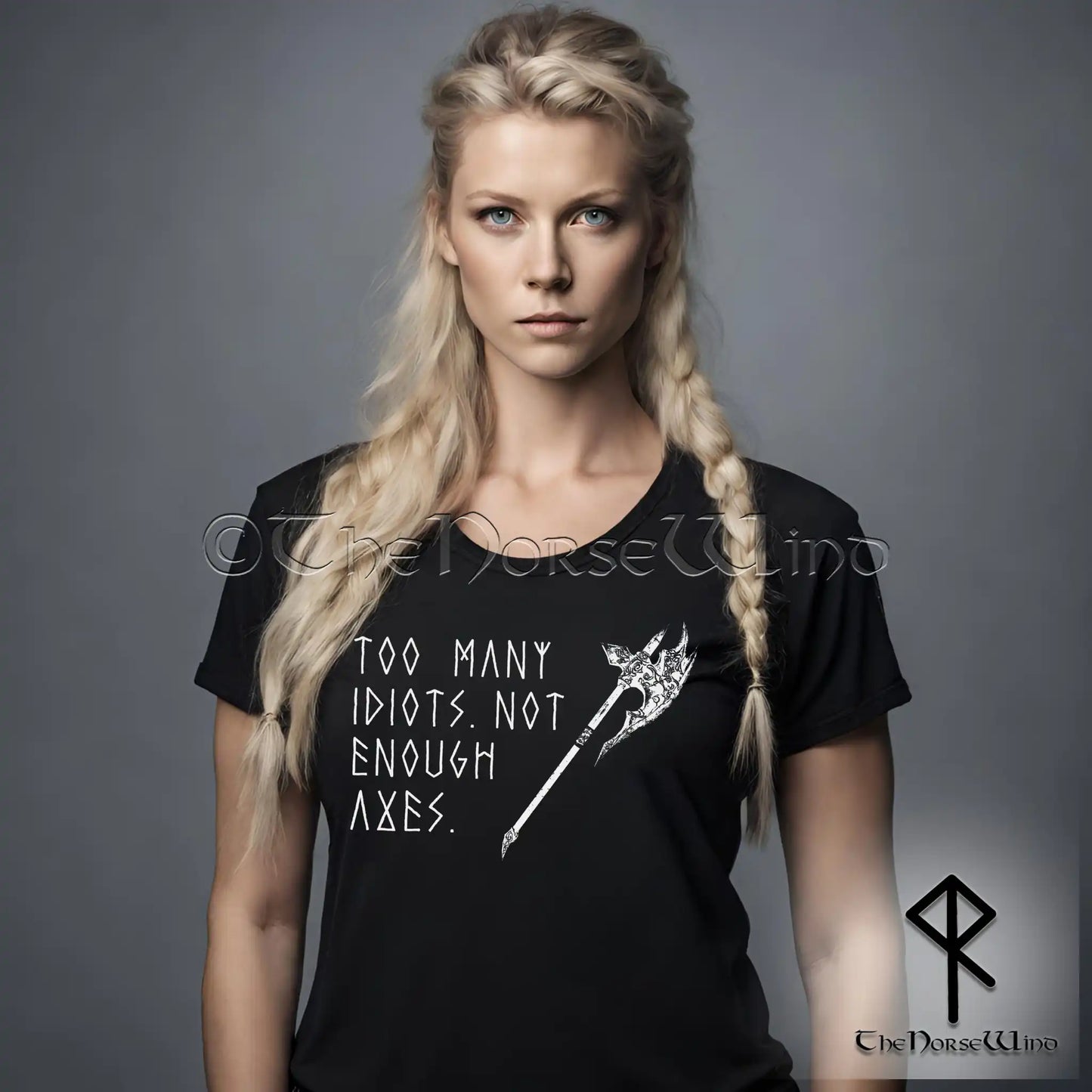 Too Many Idiots Not Enough Axes Viking T-Shirt - The Norse Wind