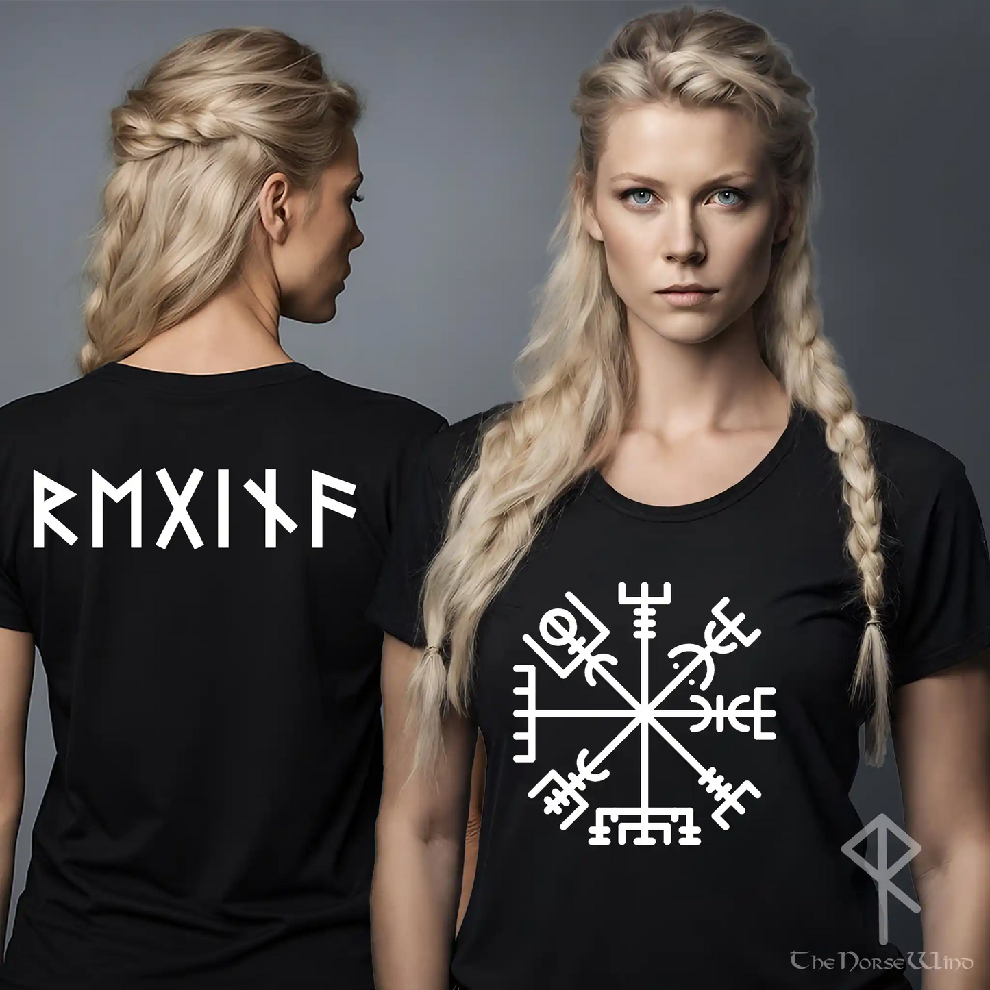 Personalized Vegvisir T-Shirt – Your Name in Viking Runes