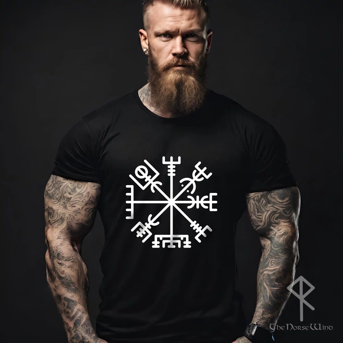 Personalized Vegvisir T-Shirt – Your Name in Viking Runes
