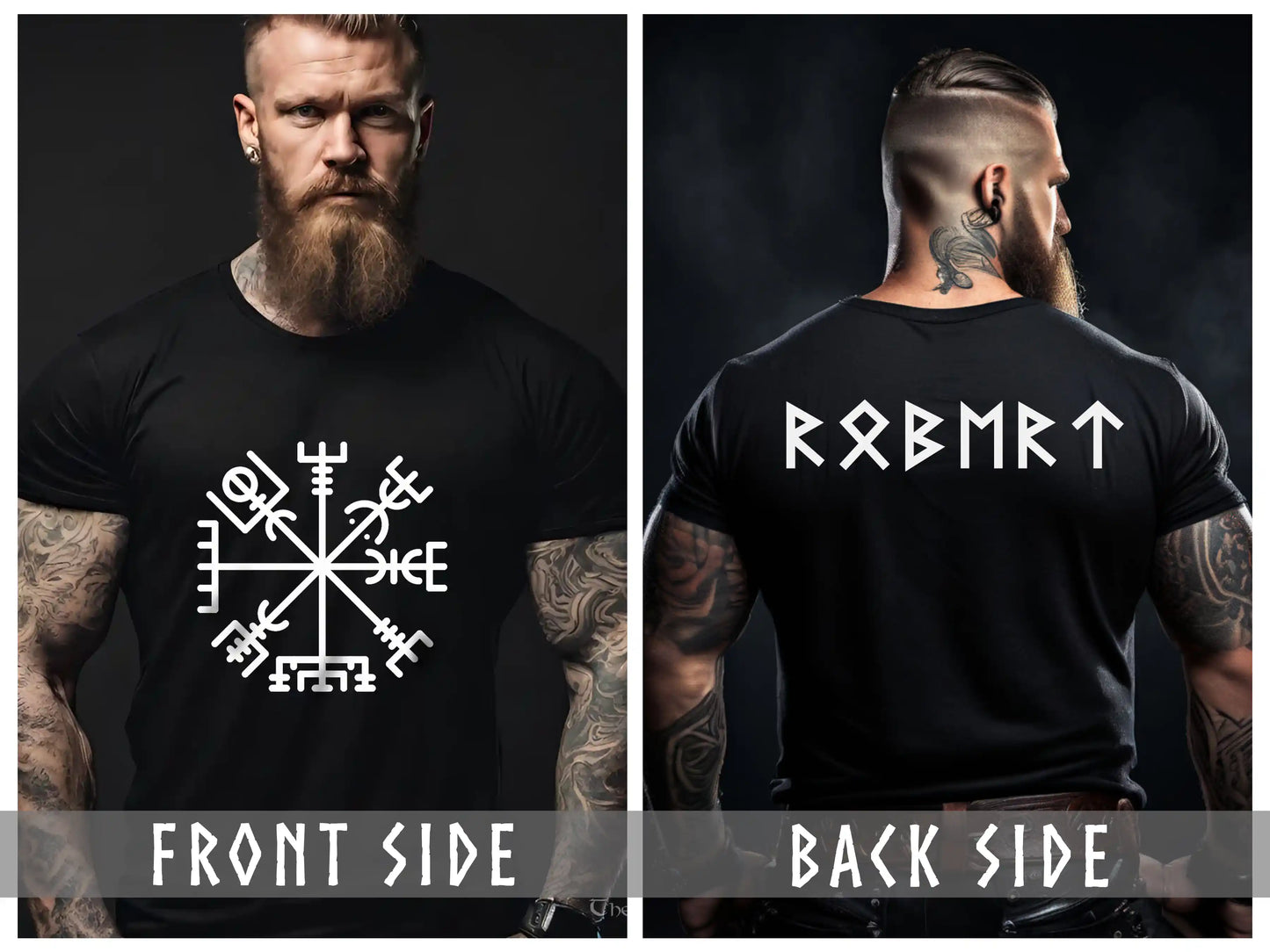 Personalized Vegvisir T-Shirt – Your Name in Viking Runes