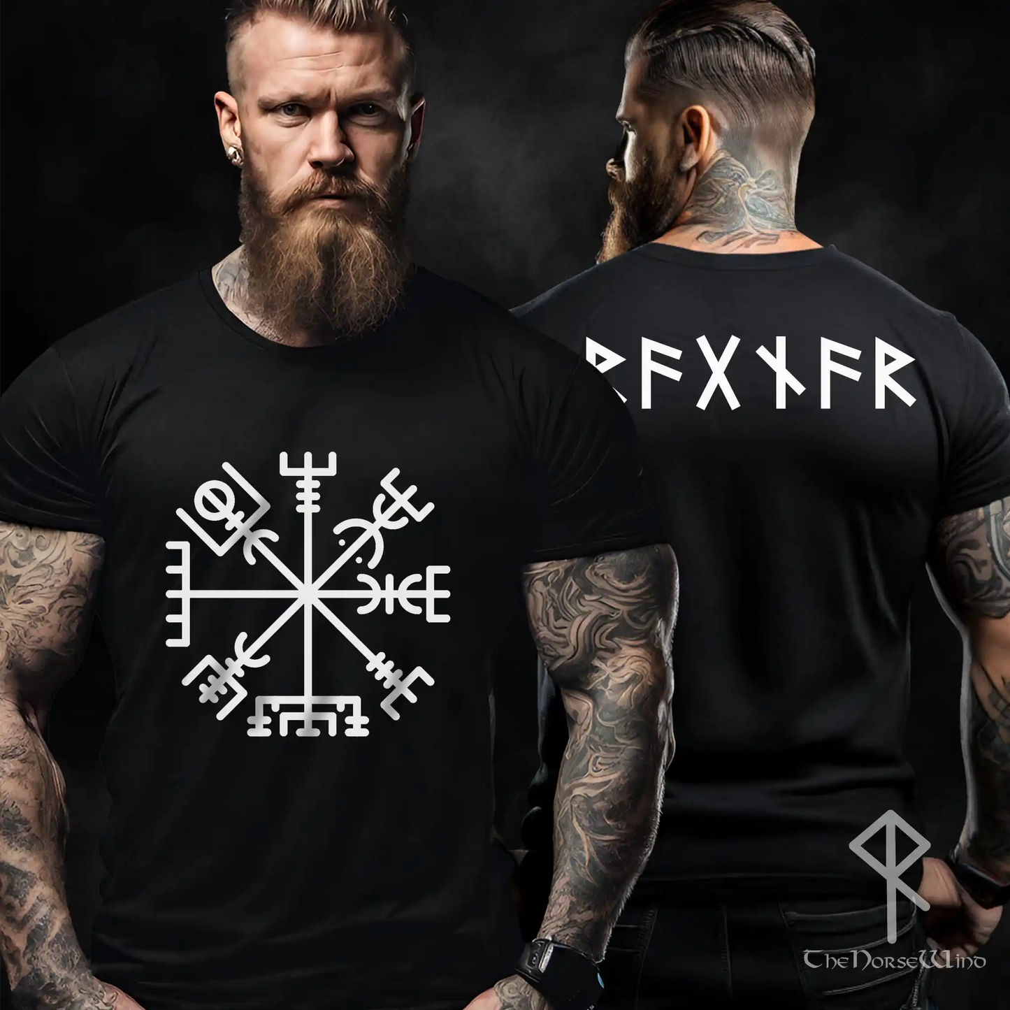 Personalized Vegvisir T-Shirt – Your Name in Viking Runes