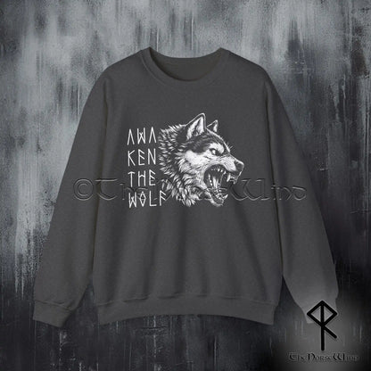 Fenrir Wolf Viking Sweatshirt – Awaken the Wolf Norse Crewneck for Modern Warriors