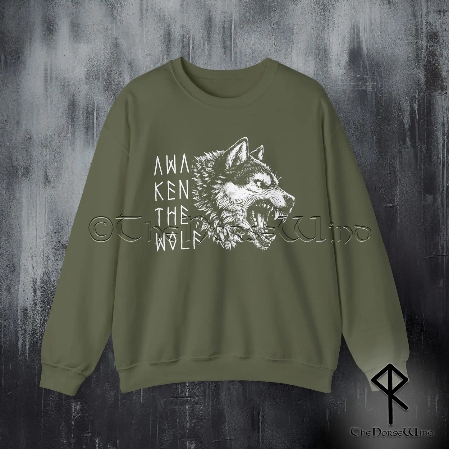 Fenrir Wolf Viking Sweatshirt – Awaken the Wolf Norse Crewneck for Modern Warriors