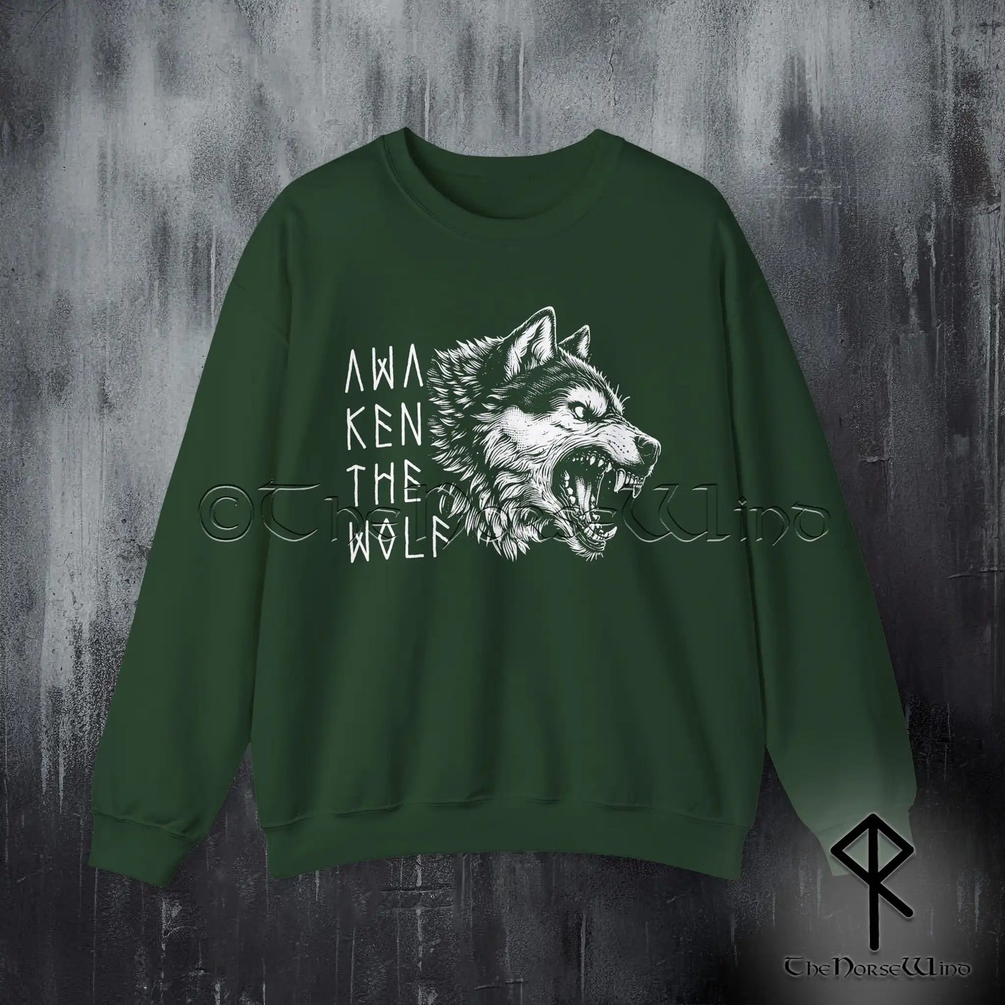 Fenrir Wolf Viking Sweatshirt – Awaken the Wolf Norse Crewneck for Modern Warriors