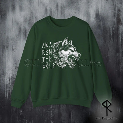 Fenrir Wolf Viking Sweatshirt – Awaken the Wolf Norse Crewneck for Modern Warriors