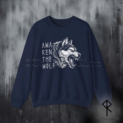 Fenrir Wolf Viking Sweatshirt – Awaken the Wolf Norse Crewneck for Modern Warriors
