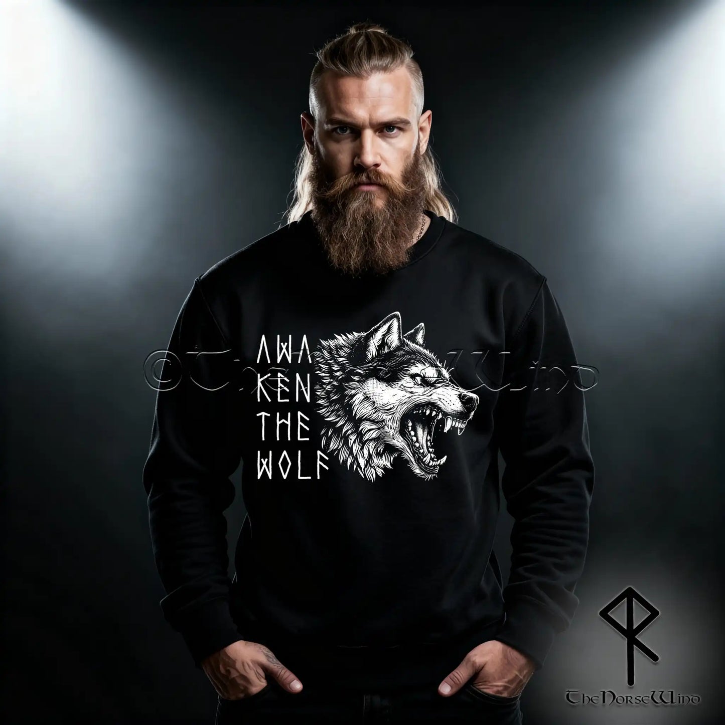 Fenrir Wolf Viking Sweatshirt – Awaken the Wolf Norse Crewneck for Modern Warriors