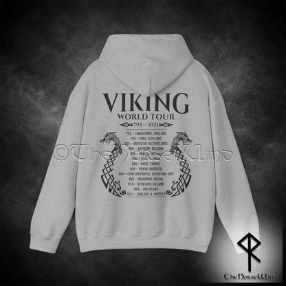 Viking World Tour Hoodie – Double-Sided Norse Longship Tour Dates - The Norse Wind