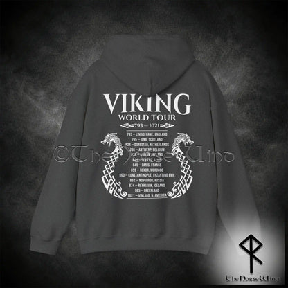 Viking World Tour Hoodie – Double-Sided Norse Longship Tour Dates - The Norse Wind