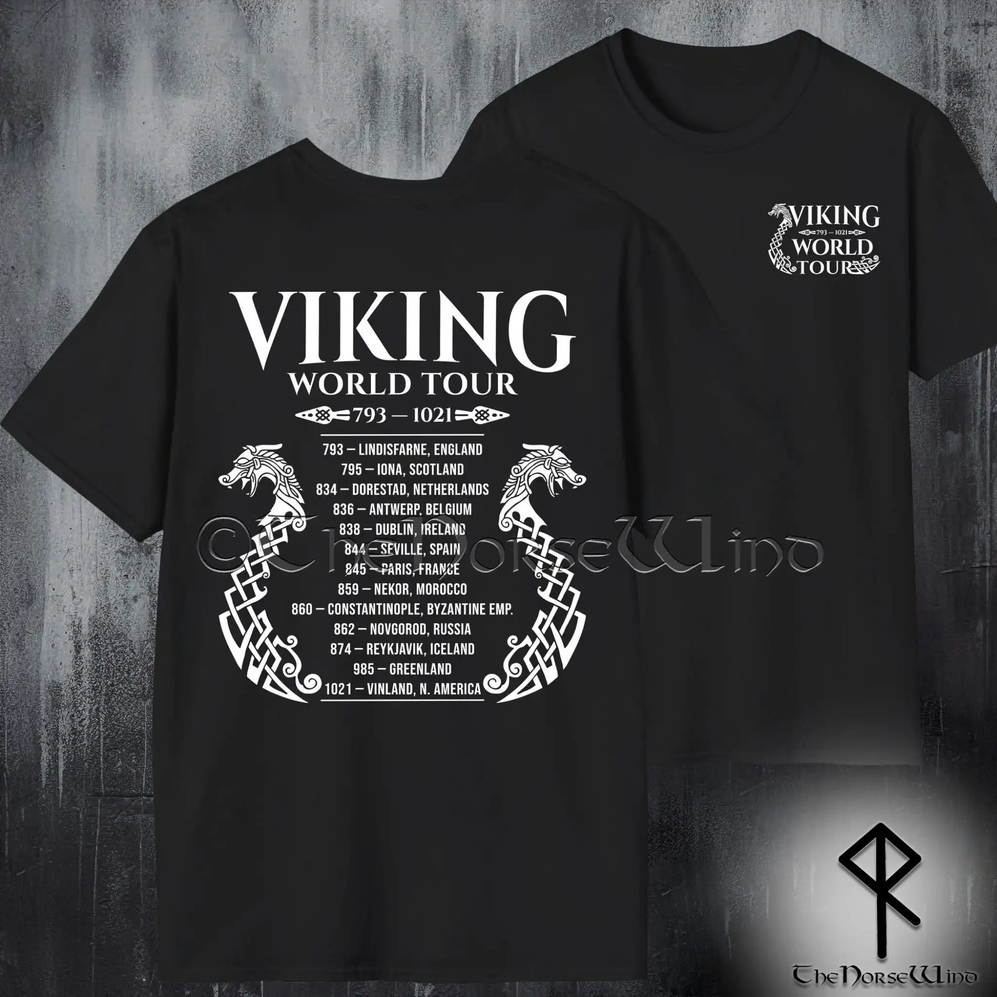 Viking World Tour T-Shirt | Double-Sided Norse Tour Dates Tee