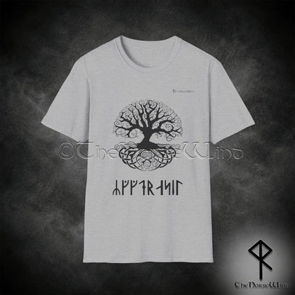 Yggdrasil Viking T-Shirt, Norse Mythology Runes Tee S-5XL