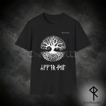 Yggdrasil Viking T-Shirt, Norse Mythology Runes Tee S-5XL