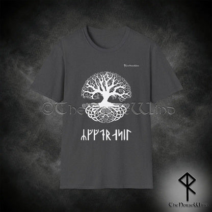 Yggdrasil Viking T-Shirt, Norse Mythology Runes Tee S-5XL