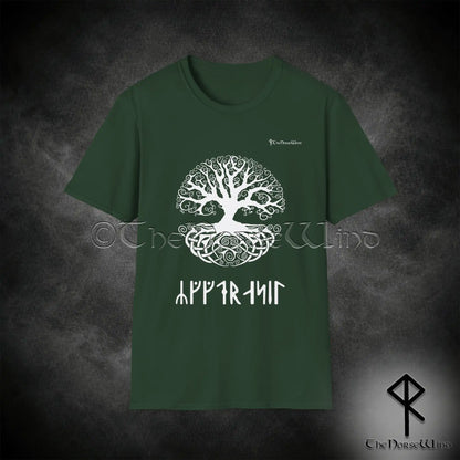 Yggdrasil Viking T-Shirt, Norse Mythology Runes Tee S-5XL