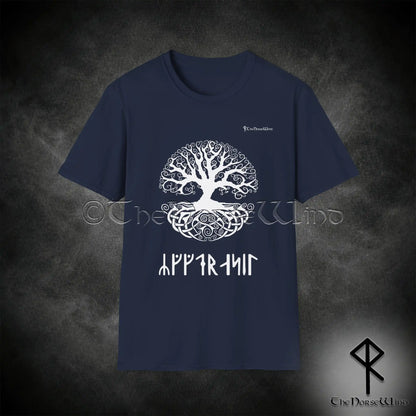 Yggdrasil Viking T-Shirt, Norse Mythology Runes Tee S-5XL