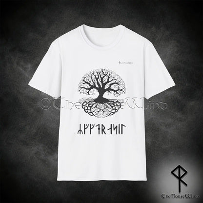 Yggdrasil Viking T-Shirt, Norse Mythology Runes Tee S-5XL