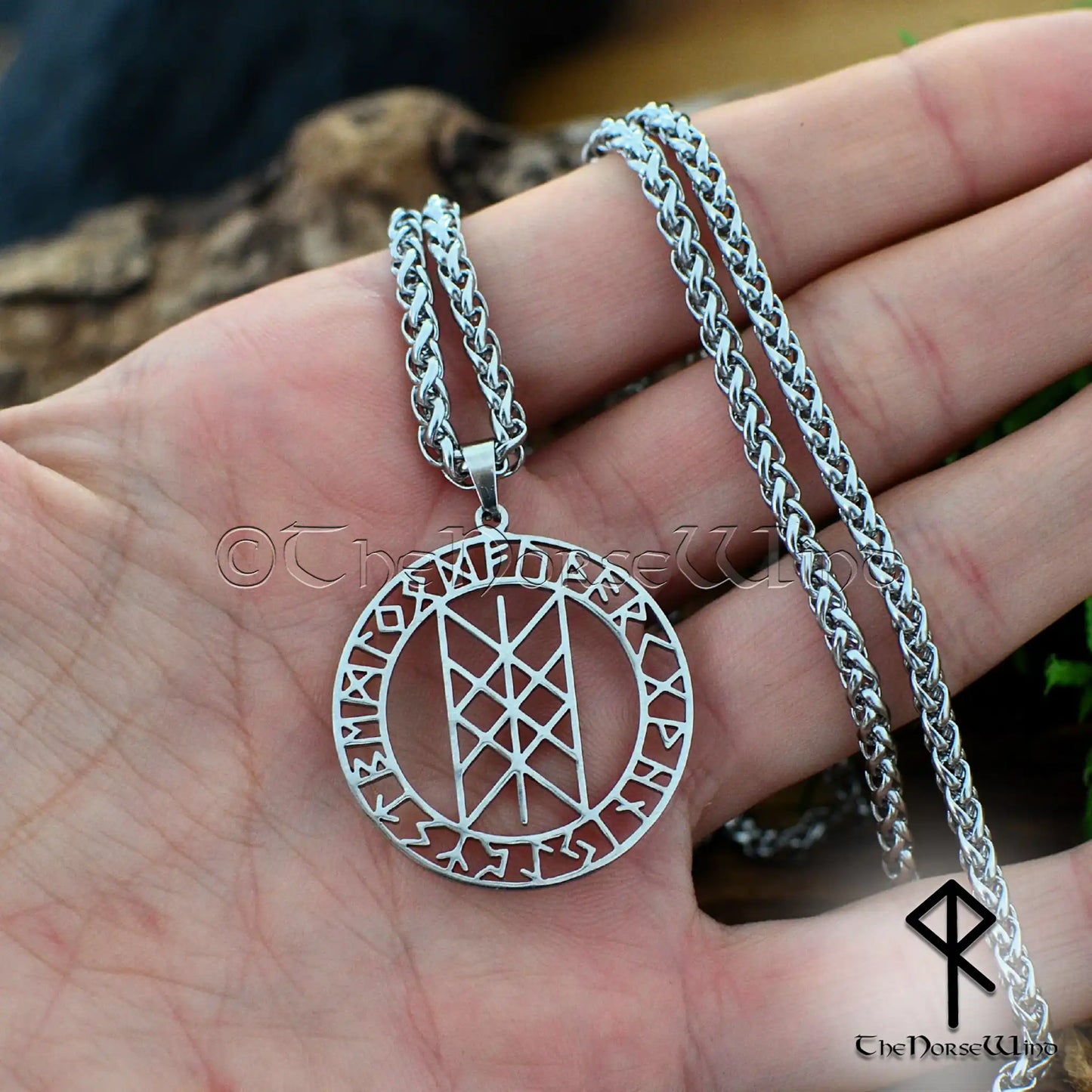 Web of Wyrd Viking Necklace – Norse Runes Amulet of Fate