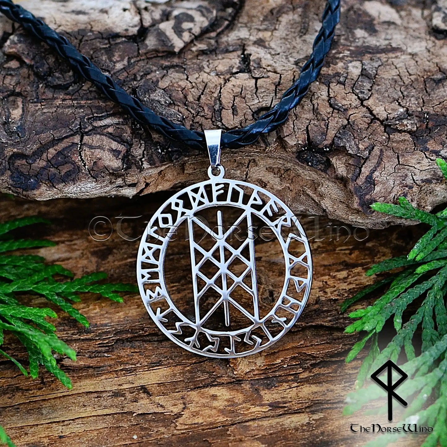Web of Wyrd Viking Necklace – Norse Runes Amulet of Fate