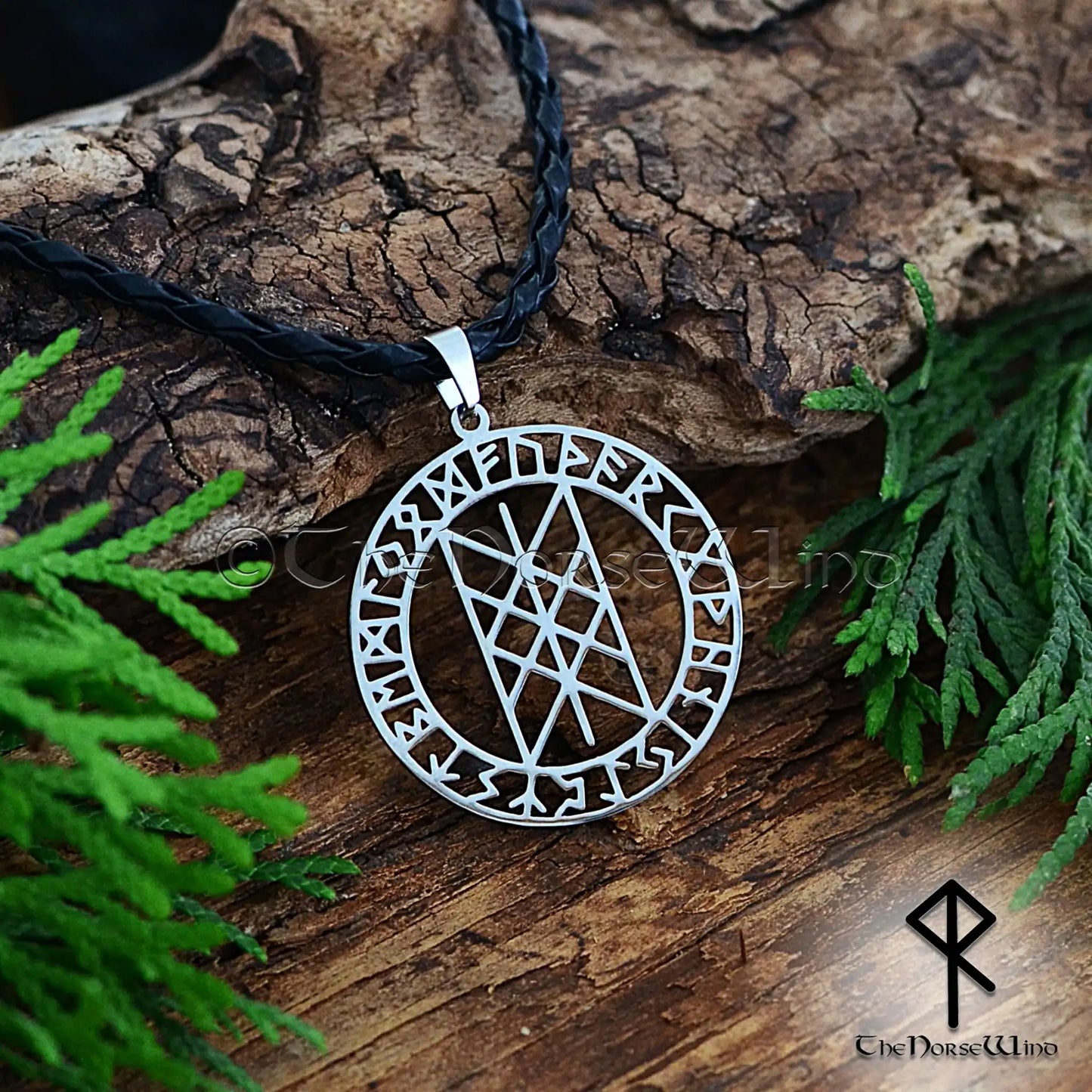 Web of Wyrd Viking Necklace – Norse Runes Amulet of Fate