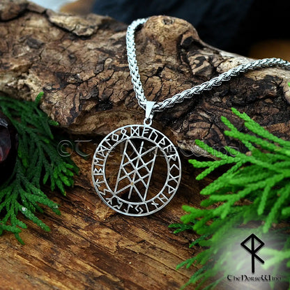 Web of Wyrd Viking Necklace – Norse Runes Amulet of Fate