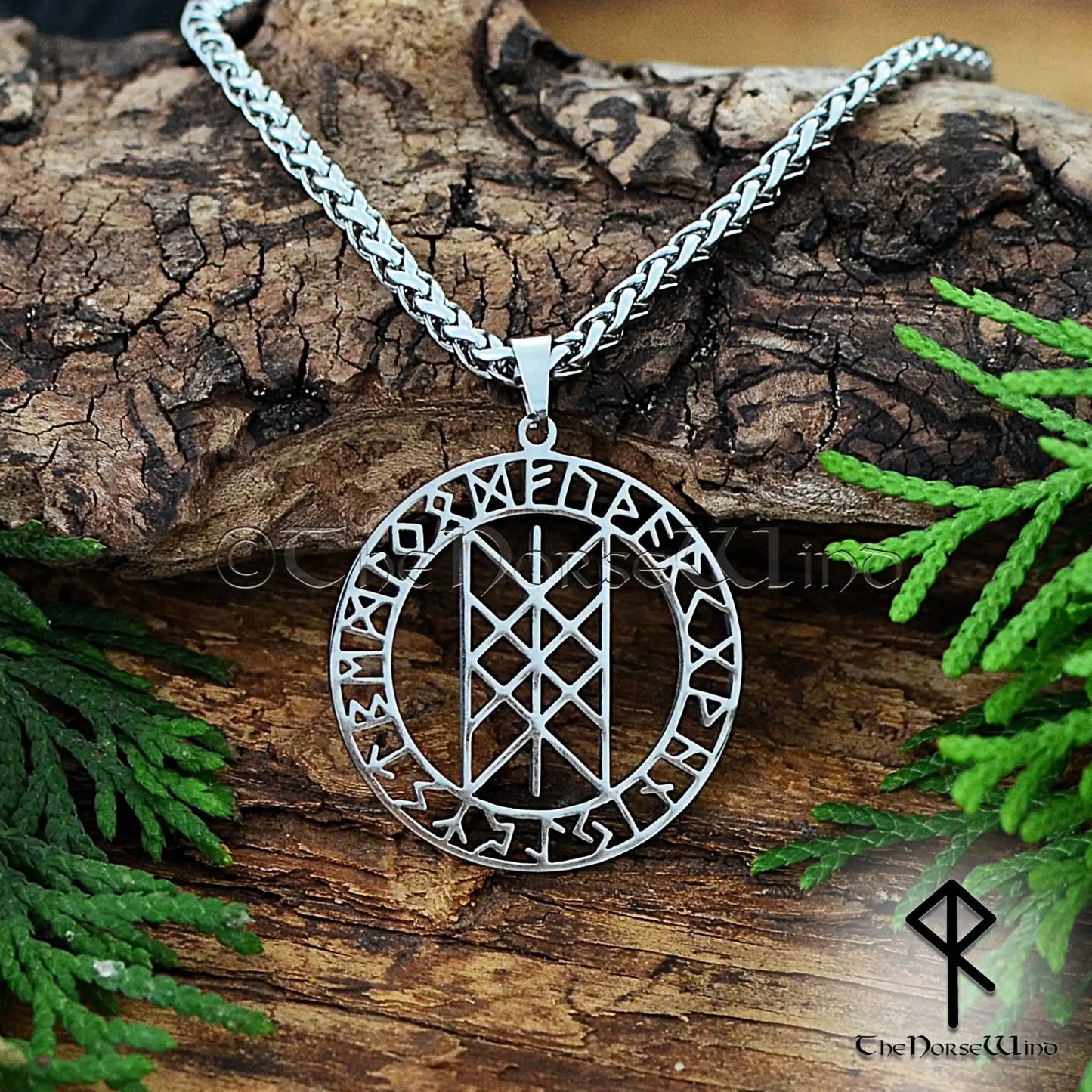 Web of Wyrd Viking Necklace – Norse Runes Amulet of Fate