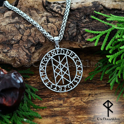 Web of Wyrd Viking Necklace – Norse Runes Amulet of Fate