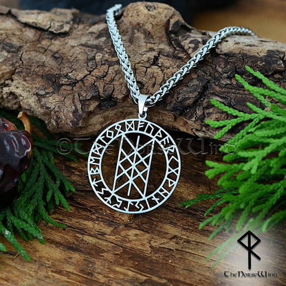 Web of Wyrd Viking Necklace – Norse Runes Amulet of Fate