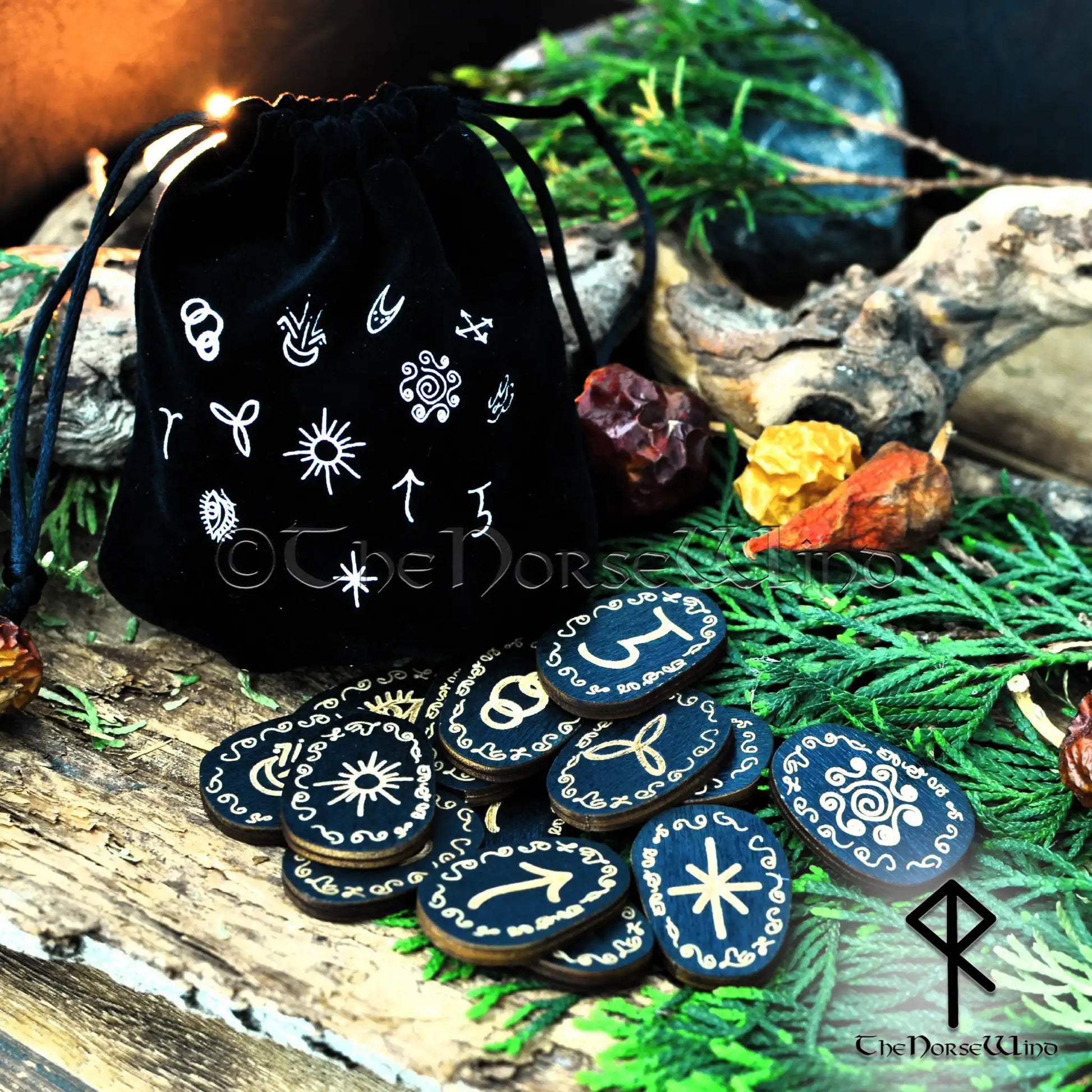 Witches Runes Set - Handcrafted & Blessed Wooden Divination Kit | The ...
