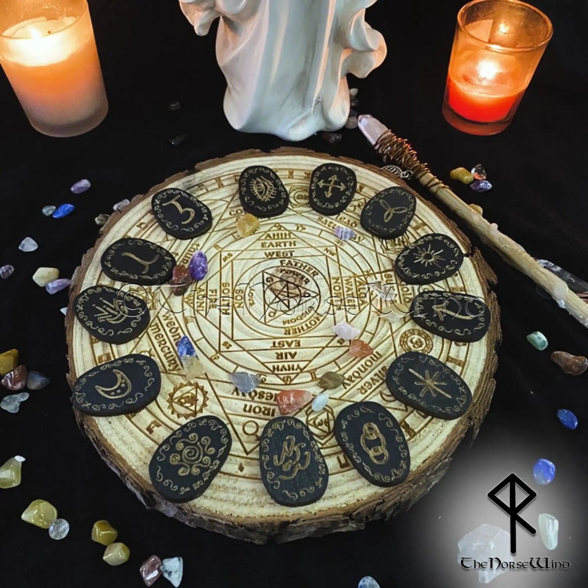 Witches Runes Set - Engraved Wooden Runes in Pentacle Box | The Witches Runes Set - Engraved Wooden Runes in Pentacle Box | The