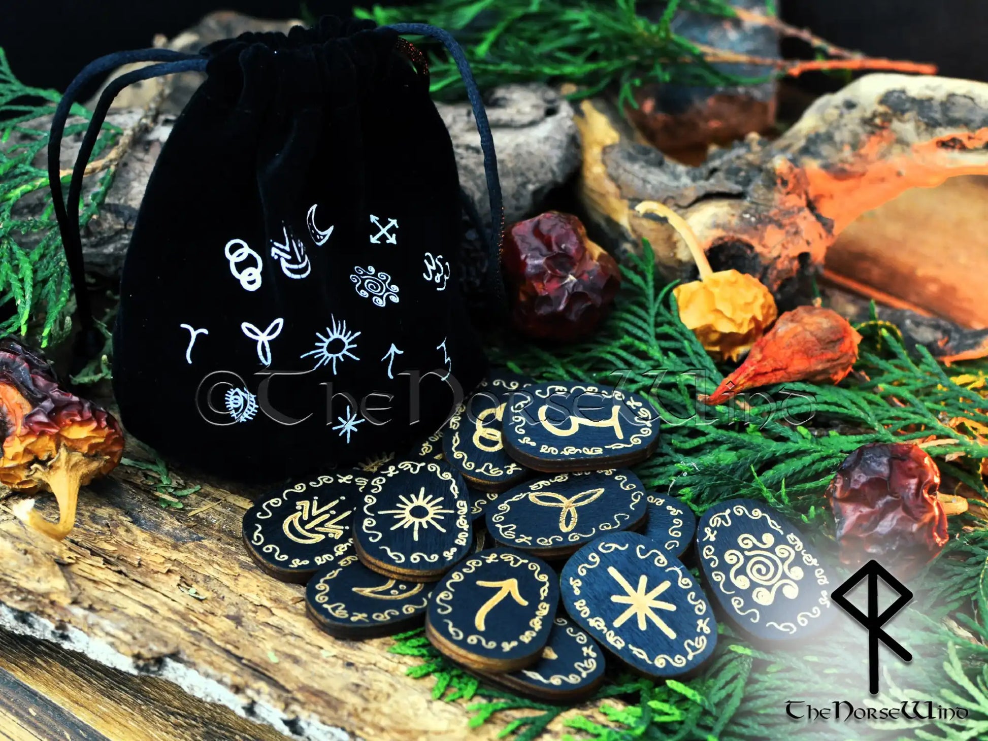 Witches Runes Set - Handcrafted & Blessed Wooden Divination Kit | The ...