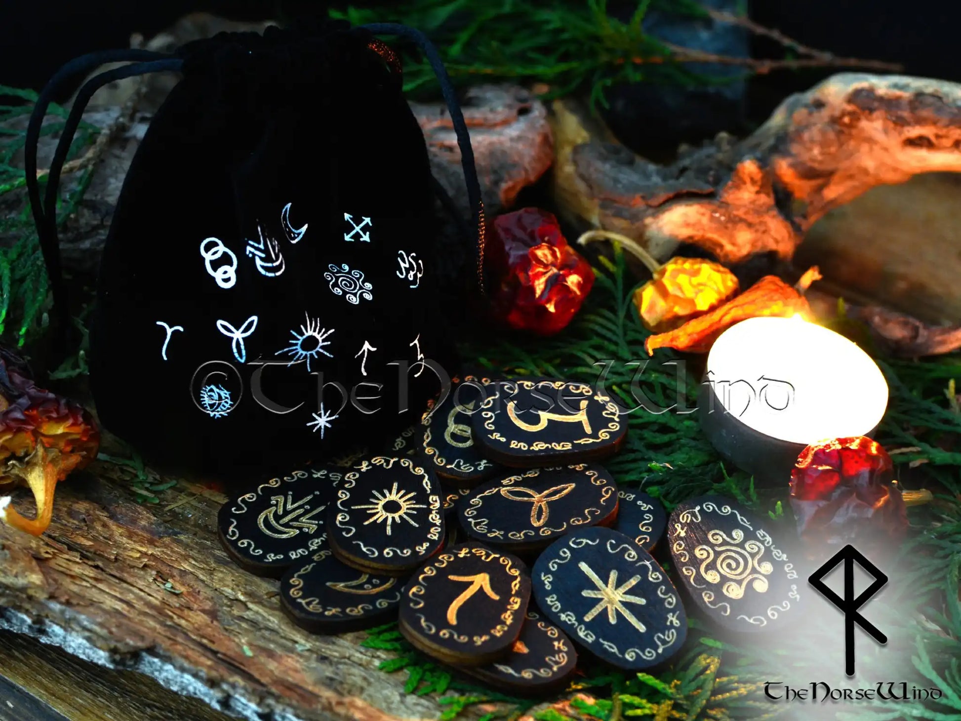 Witches Runes Set - Handcrafted & Blessed Wooden Divination Kit | The ...