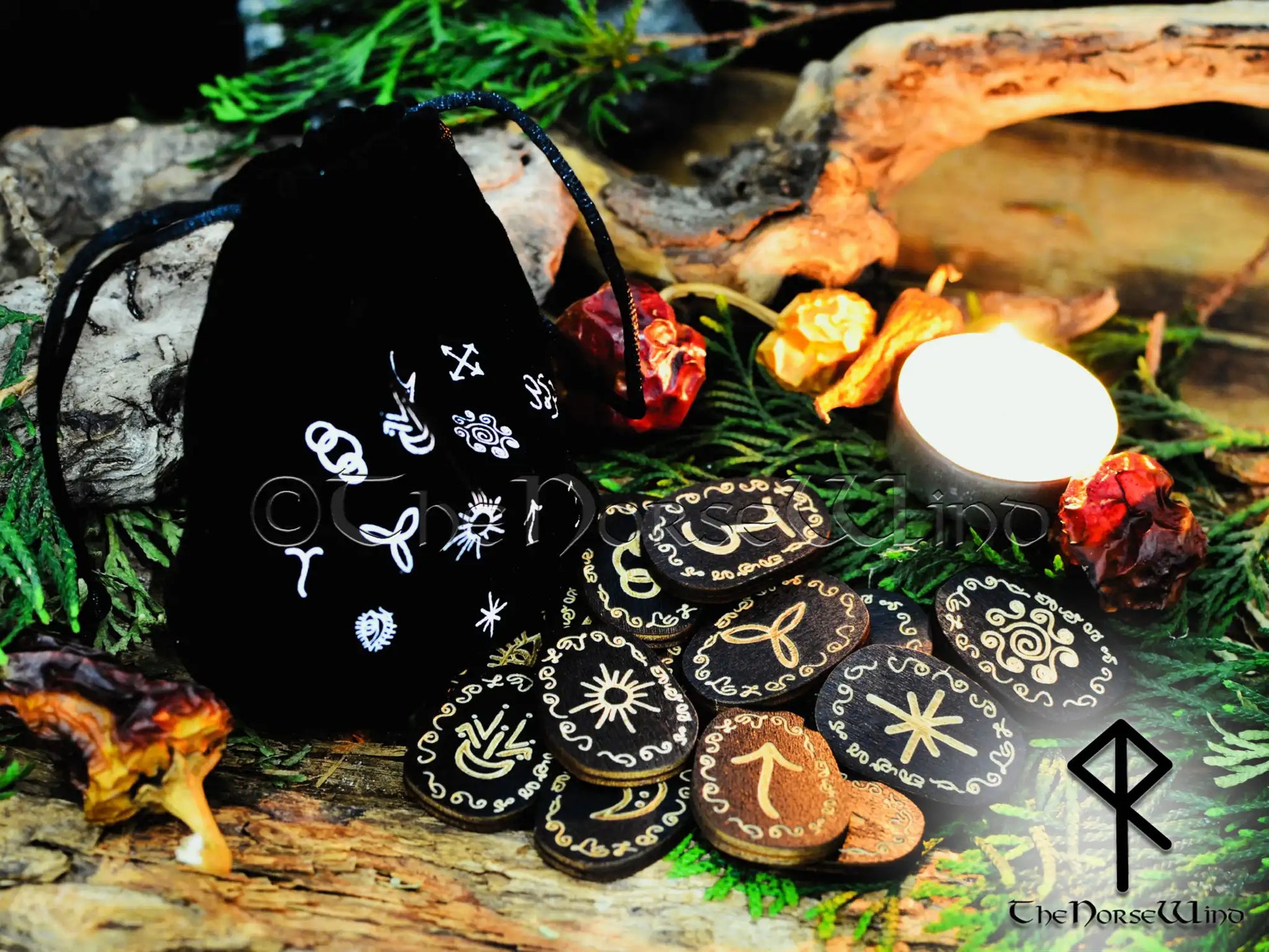 Witches Runes Set - Handcrafted & Blessed Wooden Divination Kit | The ...