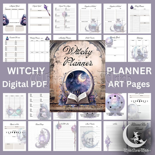Witchy Planner - Digitales Gothic-Kunstjournal