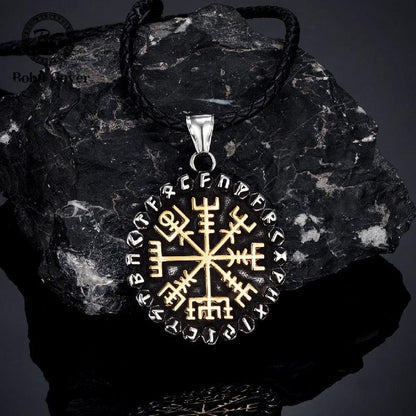 Vegvisir Viking Compass Necklace Norse Runes Pendant - TheNorseWind