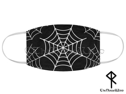 Spider Web Face Mask Halloween Goth Face Cover, Black Unisex Mask - TheNorseWind