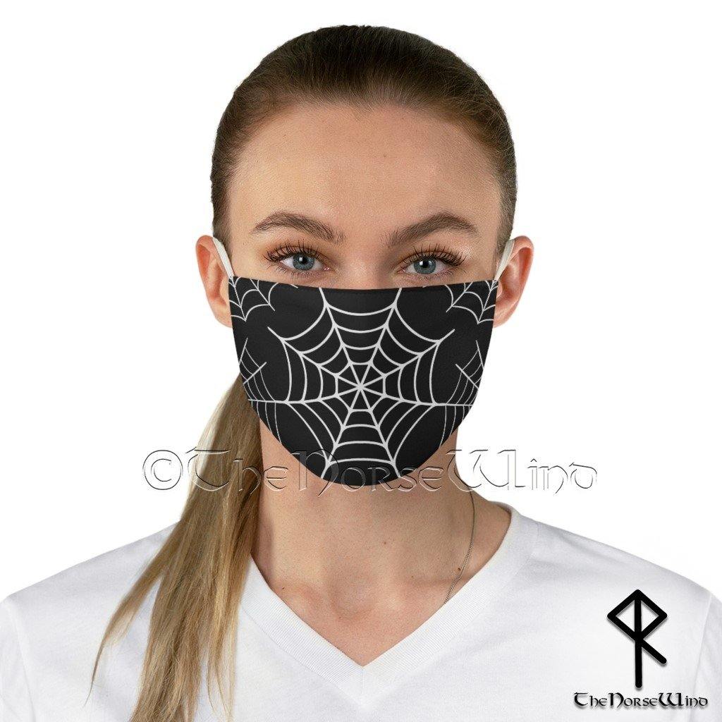 Spider Web Face Mask Halloween Goth Face Cover, Black Unisex Mask - TheNorseWind