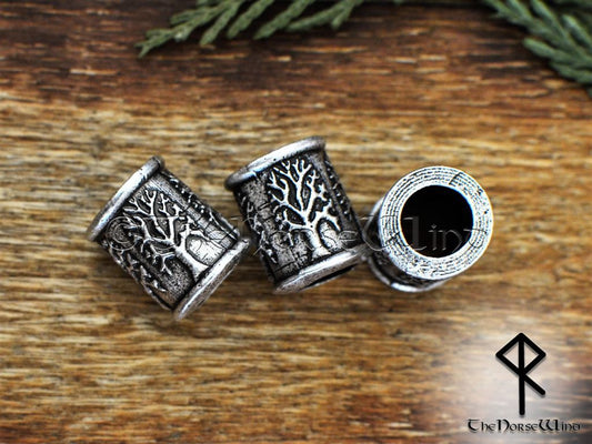 Yggdrasil Viking Beard Beads, Celtic Tree of Life Hair Rings - TheNorseWind
