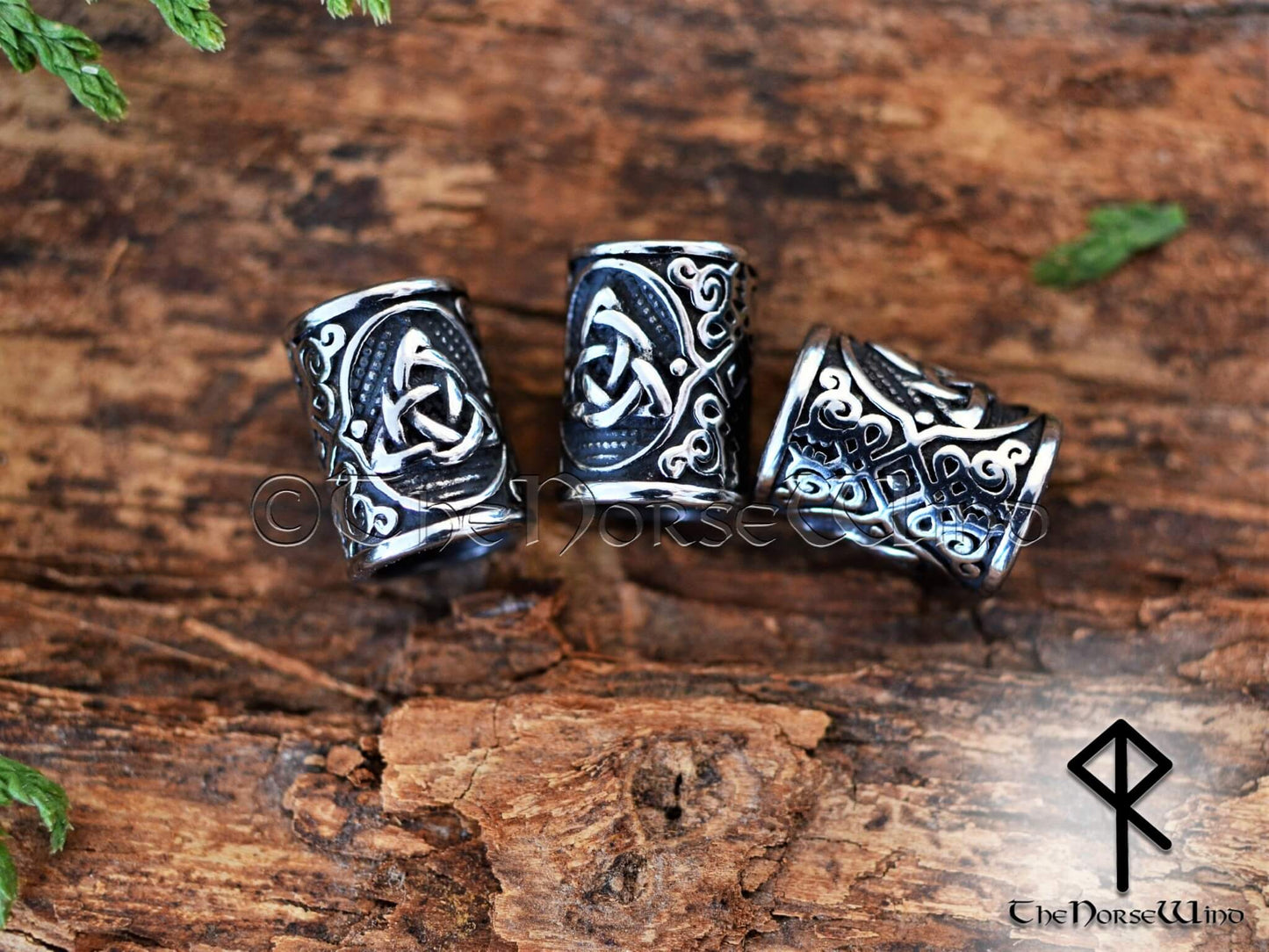 Celtic Knot Beard Beads  Large Viking Hair Rings - The Norse Wind –  TheNorseWind