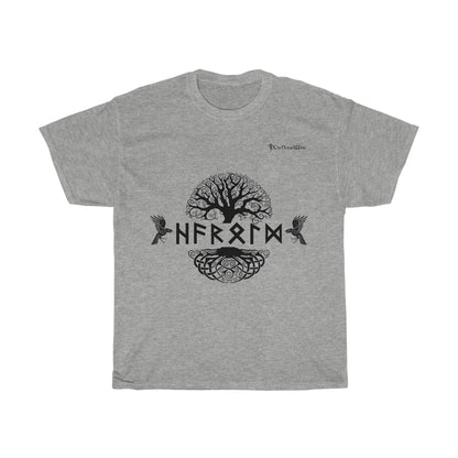 Benutzerdefiniertes Wikinger-T-Shirt, Name in Runen Yggdrasil Ravens T-Shirt S-5XL